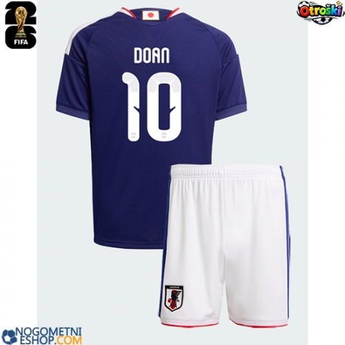 Otroški Nogometni dresi Japonska Ritsu Doan #10 Domači SP 2026 Kratek Rokav (+ Kratke hlače)